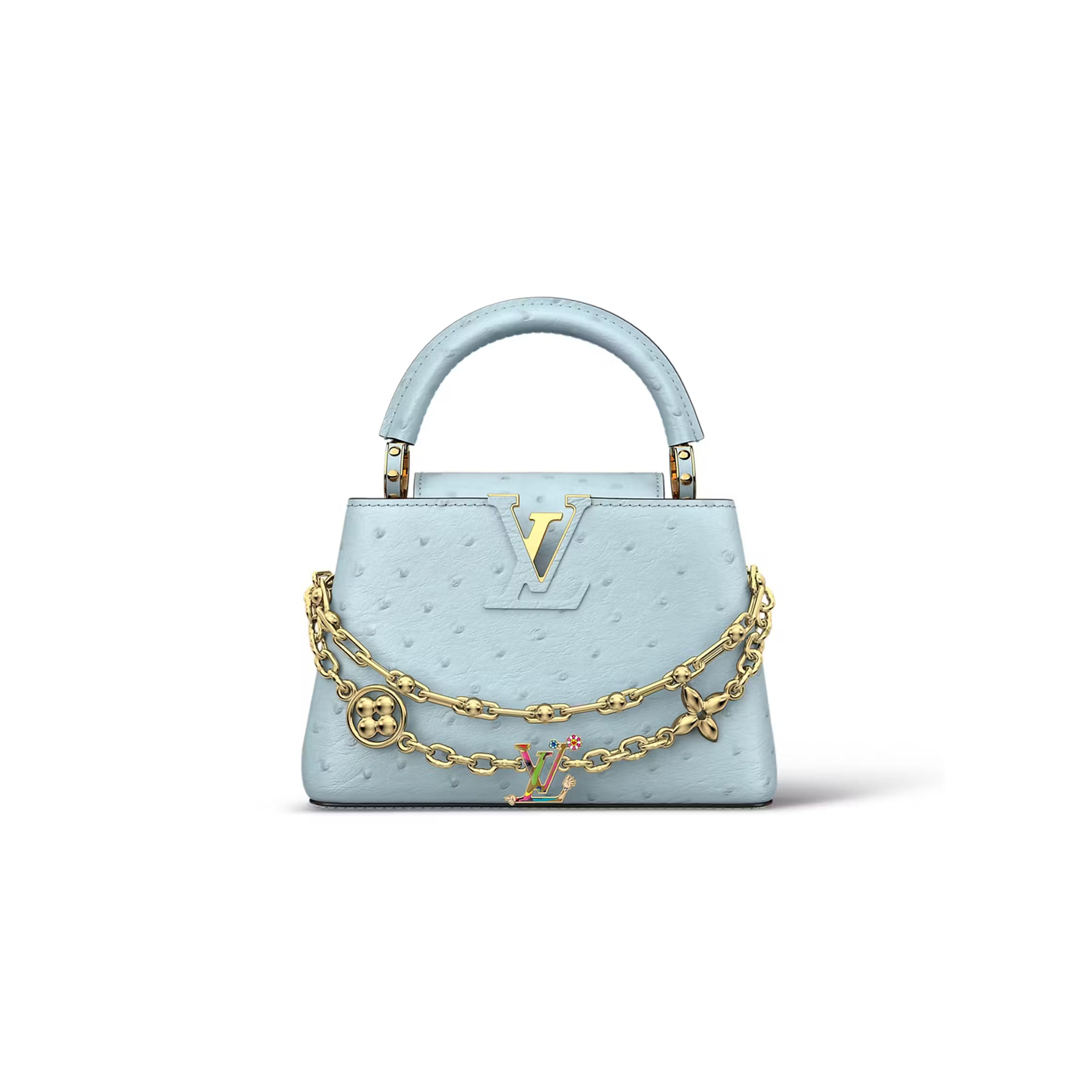 LOUIS VUITTON X TAKASHI MURAKAMI CAPUCINES OSTRICH M13830 (21*14*8cm)